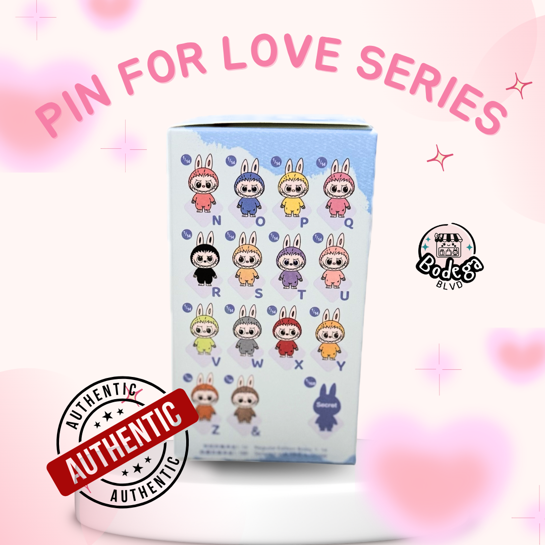 Labubu The Monsters – Pin for Love Series (Blue Box N–Z) – Vinyl Plush Pendant Blind Box