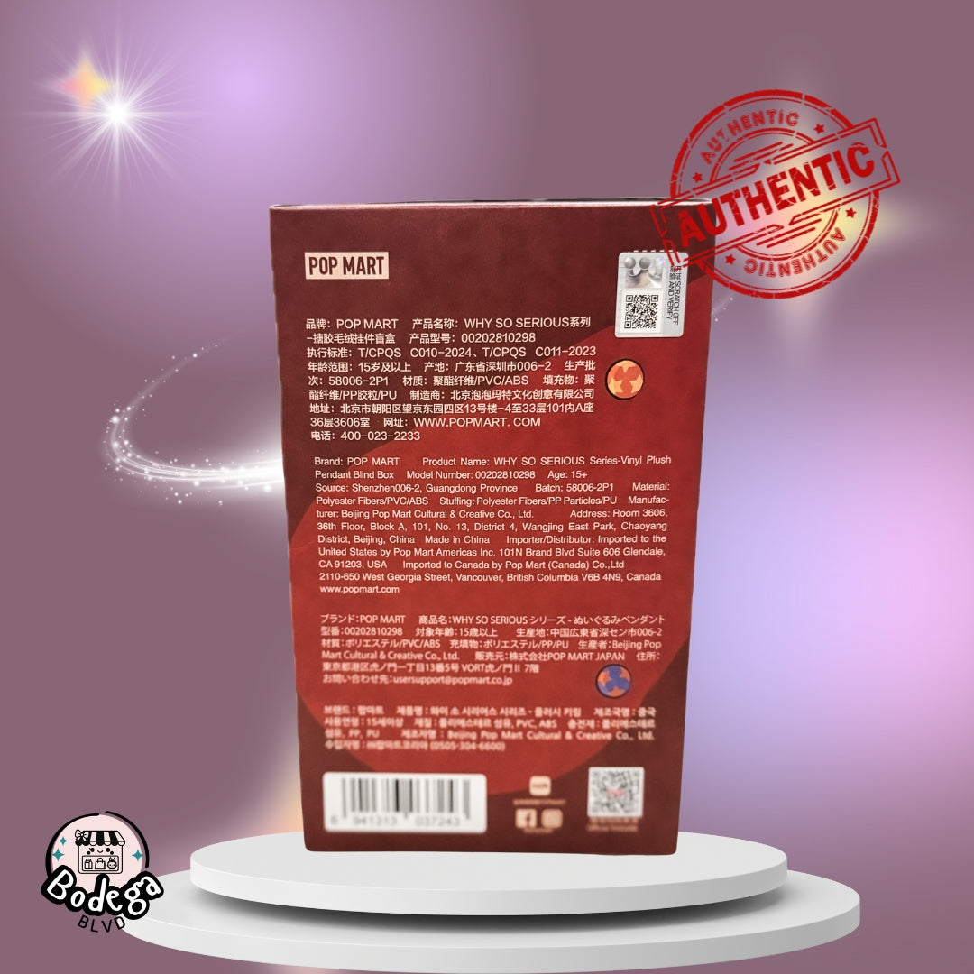 Labubu The Monsters – WHY SO SERIOUS Series Vinyl Plush Pendant Blind Box