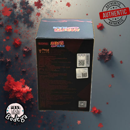 Itachi Labubu GONG official blind box packaging back with authentication QR codes and Pierrot China branding